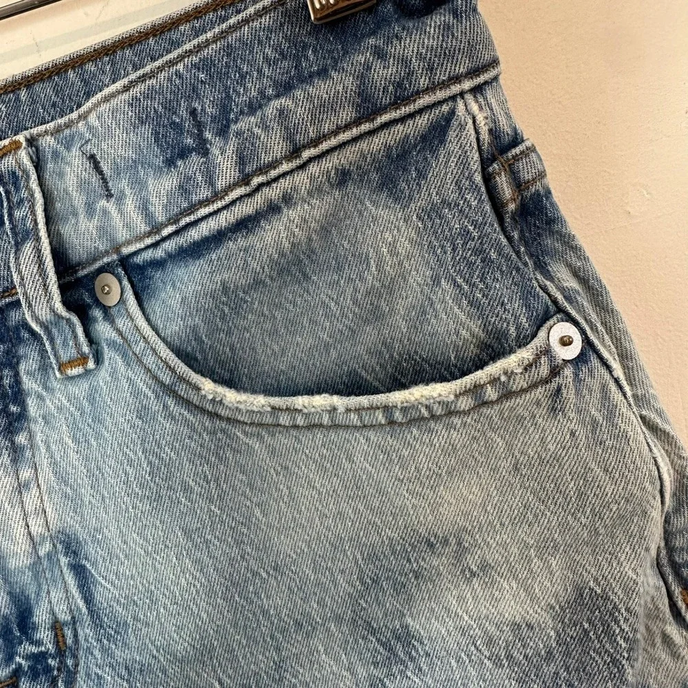 Madewell Perfect Vintage Wide-Leg Jean Womens 27P Blue Acid Wash High Rise Denim
